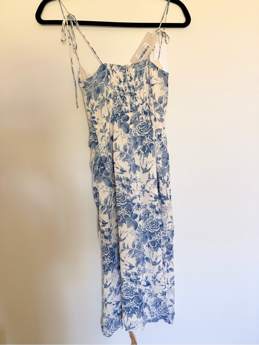 Reformation Petites Kourtney Midi Dress Size 0P, Floral Light Blue Ivory, NWT - Picture 12 of 15
